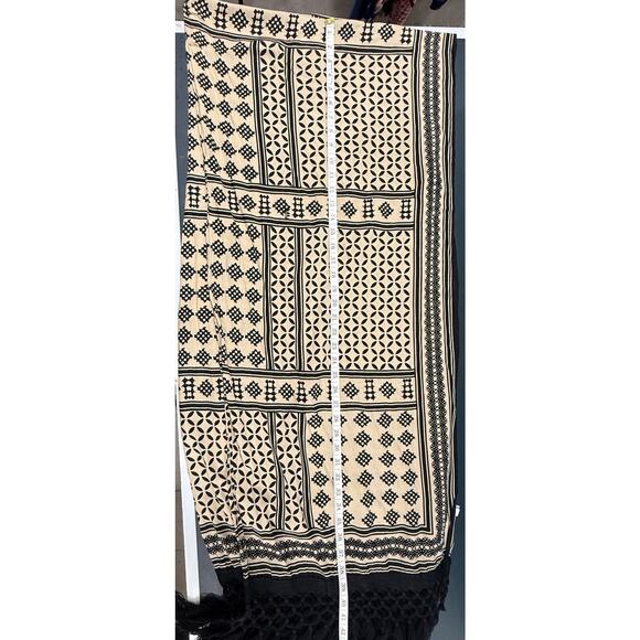 Extra Touch Women’s Duster Kimono Fringe Hem Open Front 1X/2X Black Tan Boho - Picture 8 of 8